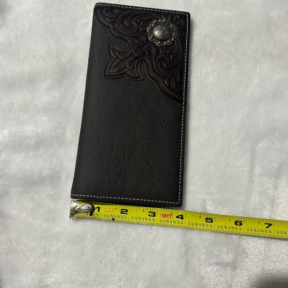 Montana West Black and Brown Embossed Leather Wallet